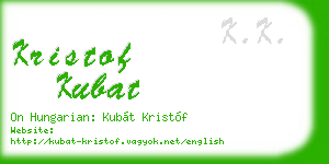 kristof kubat business card